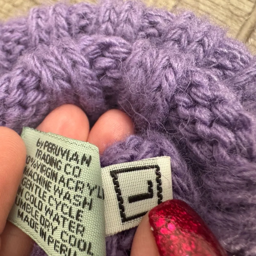 Manca & Ivan Kids' Lavender Knit Hat and Mittens Set Size L